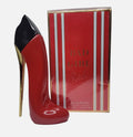 Bad Girl Red for Women Eau de Parfum 100mL high-heel bottle and packaging