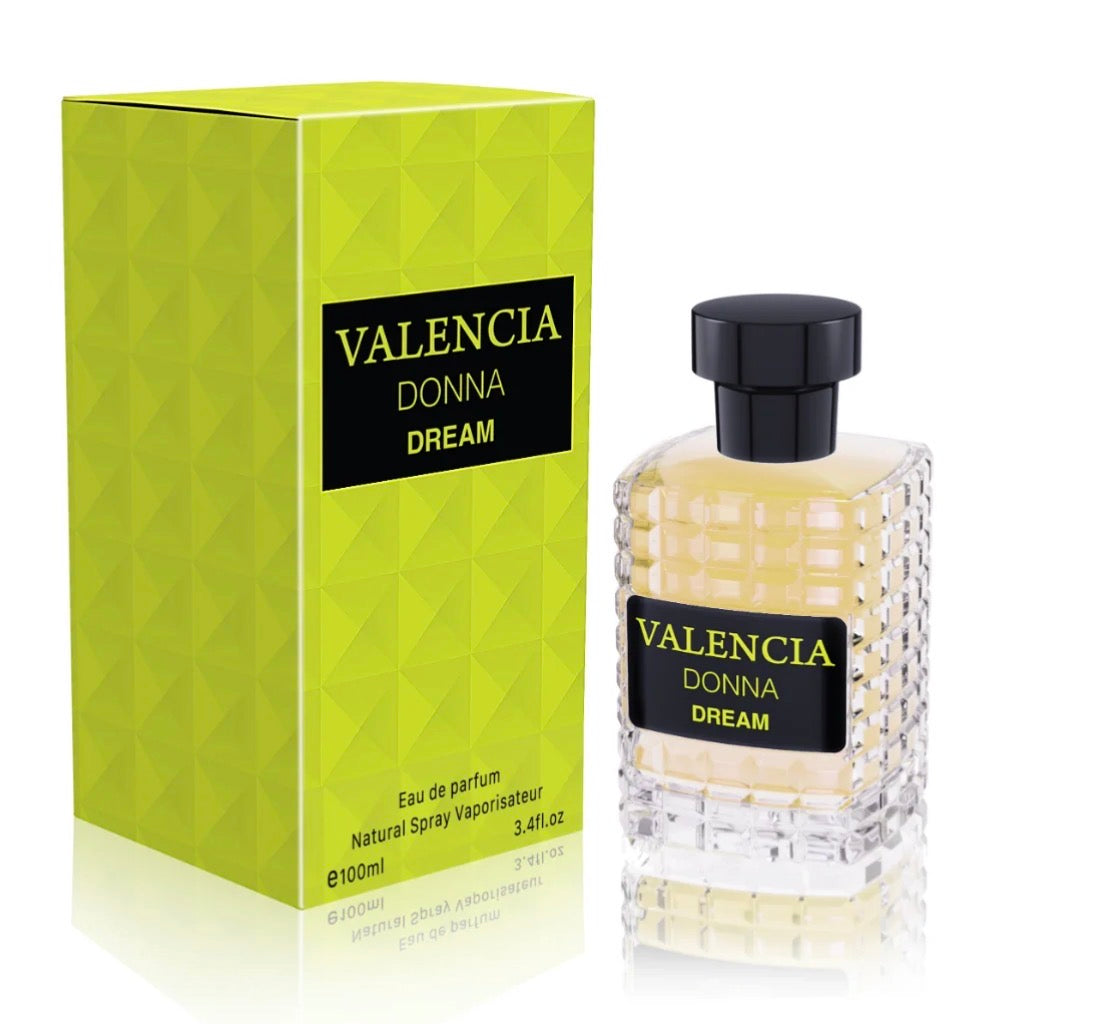 Valencia Donna Dream for Women Eau de Parfum 100mL bottle and packaging