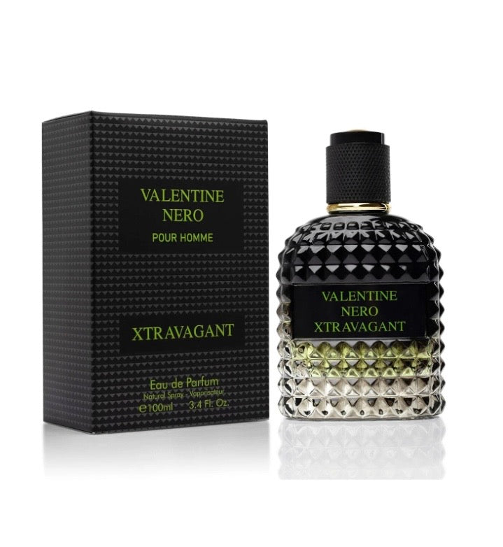 Valentine Nero Xtravagant for Men Eau de Parfum 100mL bottle and packaging