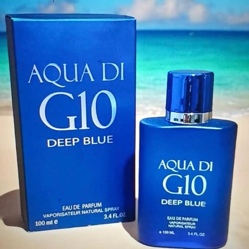 Aqua G10 Deep Blue for Men Eau de Parfum 100mL bottle and packaging